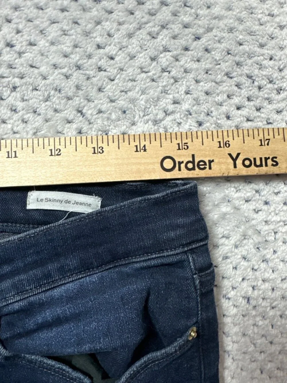 FRAME Le Skinny de Jeanne Jeans Womens 30 Dark Wash Distressed Raw Hem Skinny